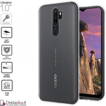 Skaidrus - 1 mm.storio silikoninis dėklas (Oppo A9 2020)